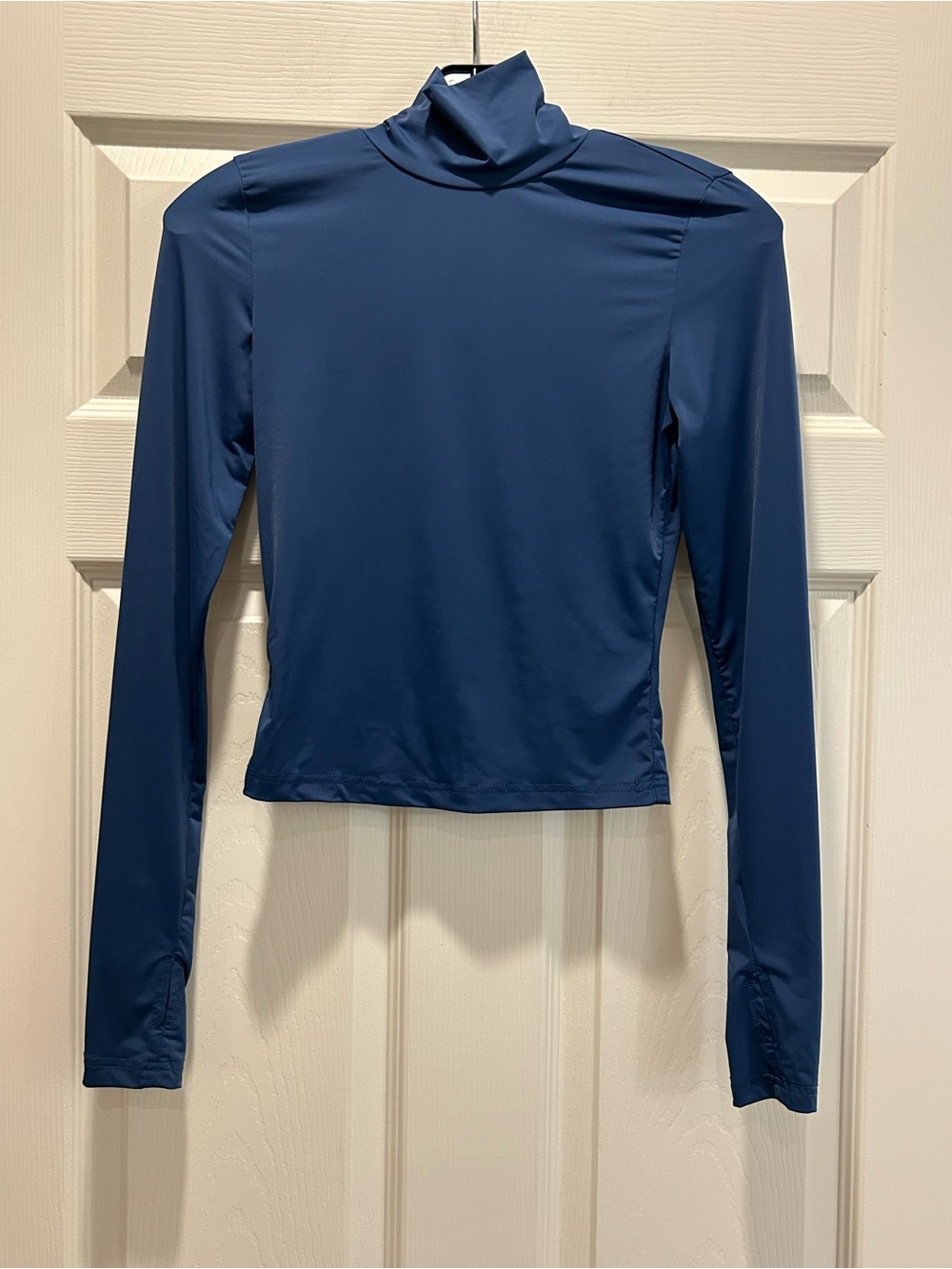Princess Polly Navy Long Sleeve Mock Neck Top